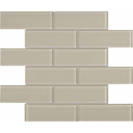 Crossville 12" x 12" Elements Glass Posh Gloss Glass 2x6" Brick Mosaic