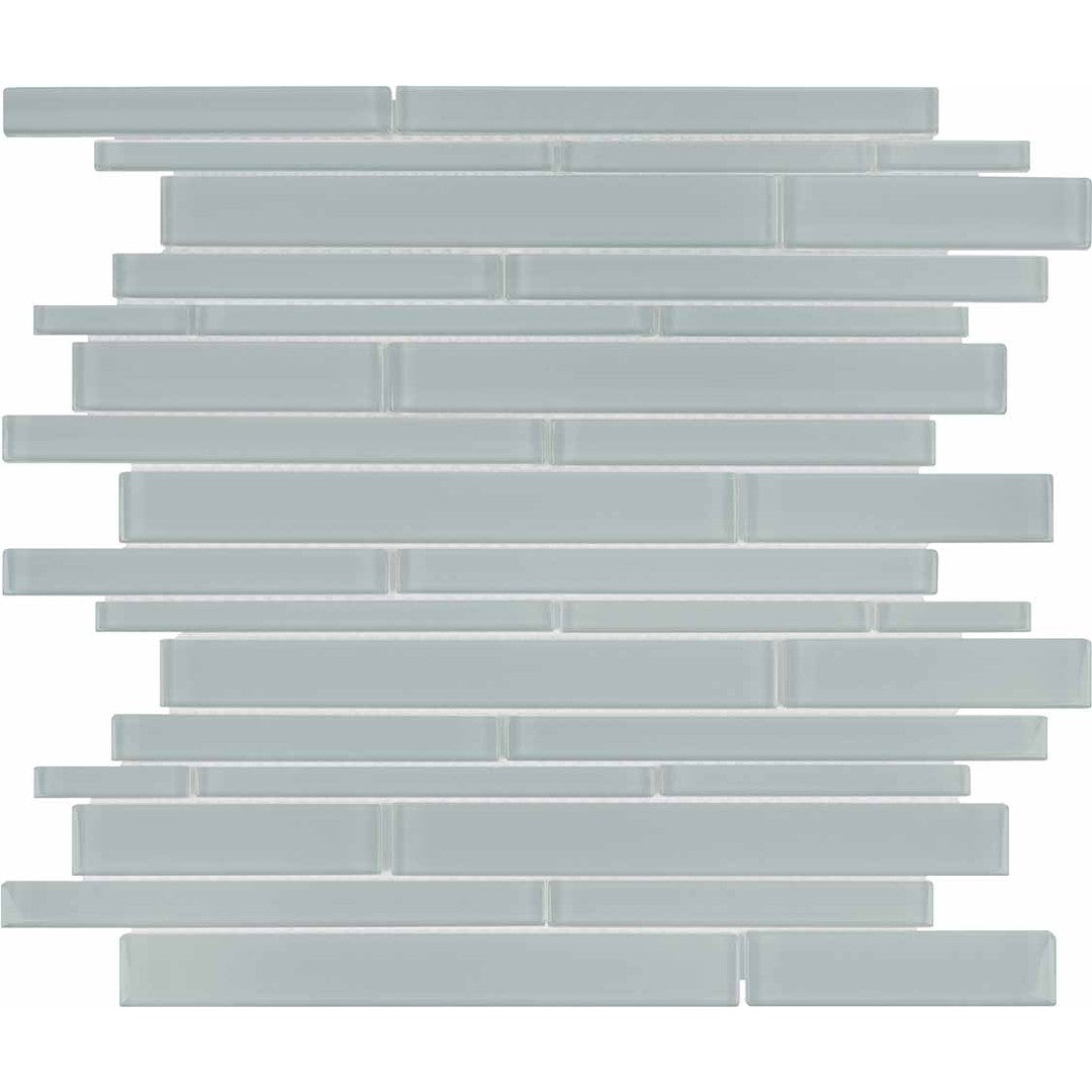 Crossville 12" x 15" Elements Glass Posh Gloss Glass Random Strip Mosaic