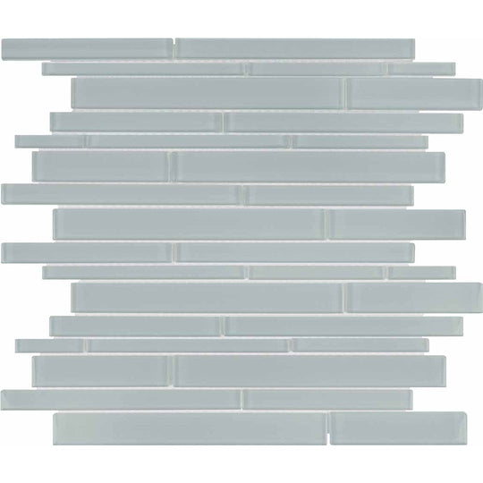 Crossville 12" x 15" Elements Glass Posh Gloss Glass Random Strip Mosaic