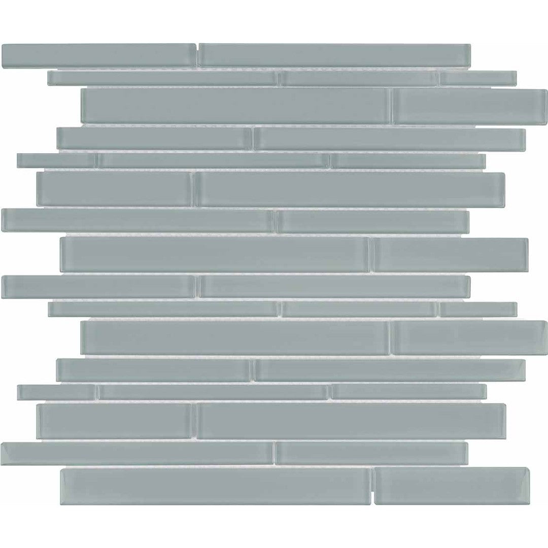 Crossville 12" x 15" Elements Glass Posh Gloss Glass Random Strip Mosaic