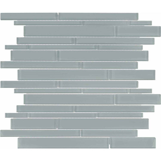 Crossville 12" x 15" Elements Glass Posh Gloss Glass Random Strip Mosaic