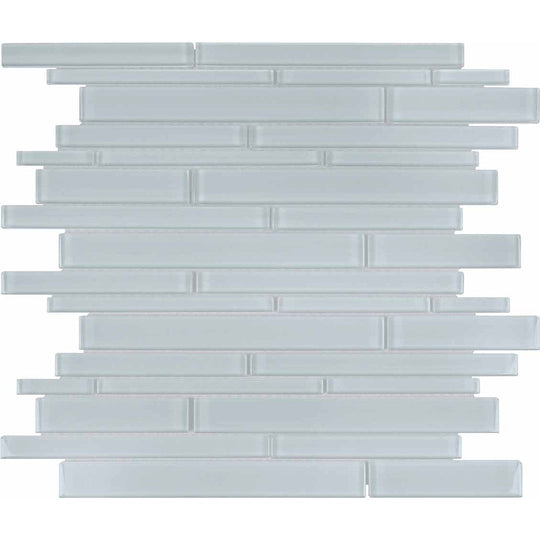 Crossville 12" x 15" Elements Glass Posh Gloss Glass Random Strip Mosaic
