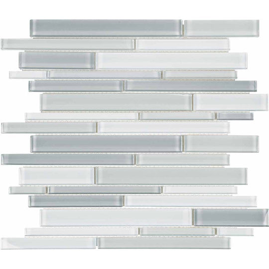 Crossville 12" x 15" Elements Glass Posh Gloss Glass Random Linear Blend Mosaic
