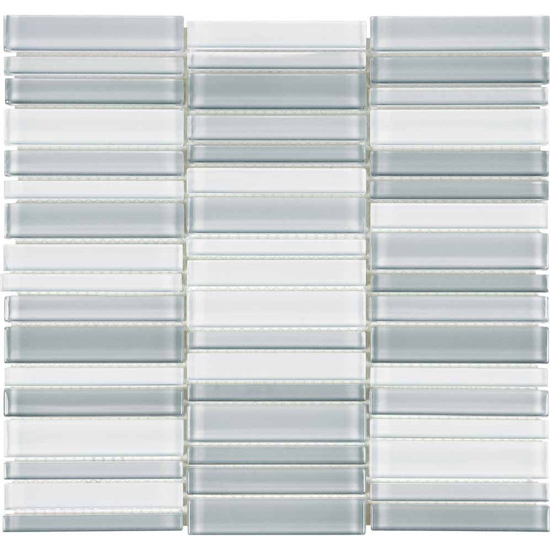 Crossville 12" x 15" Elements Glass Posh Gloss Glass Straight Stacked Blend Mosaic