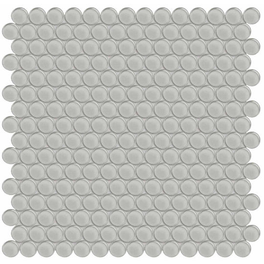 Crossville 12" x 12" Elements Glass Posh Gloss Glass Penny Round Mosaic