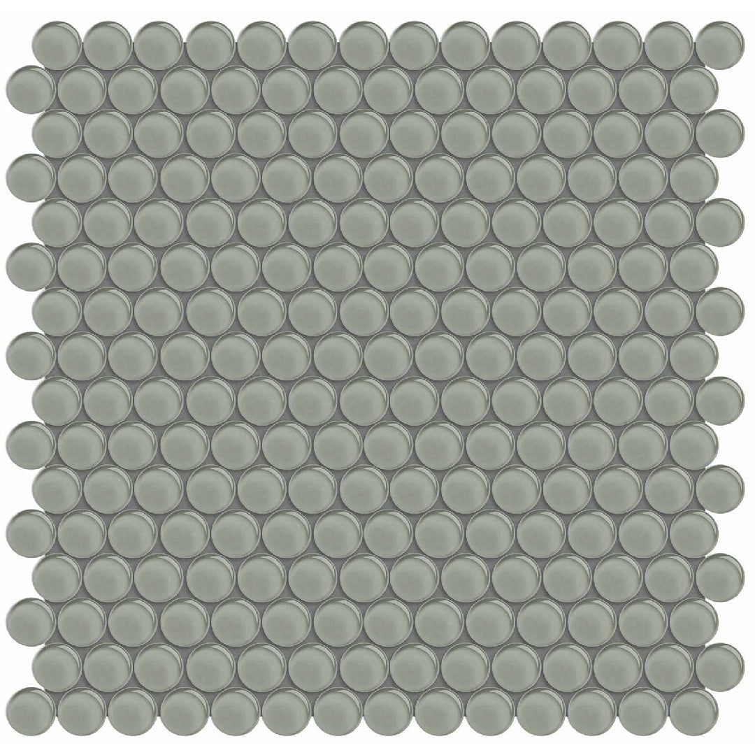 Crossville 12" x 12" Elements Glass Posh Gloss Glass Penny Round Mosaic