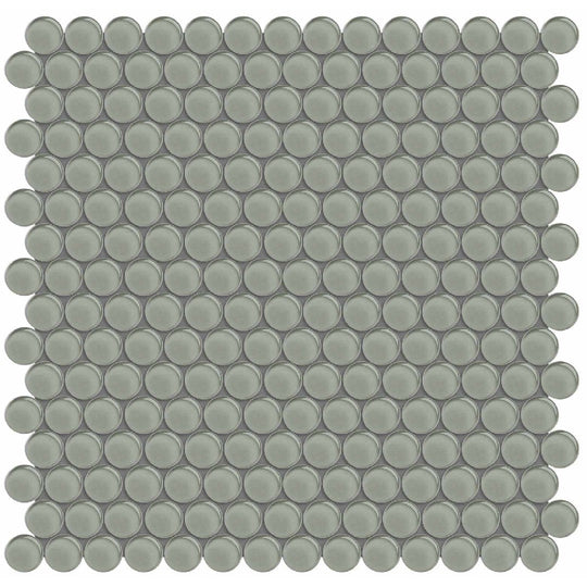 Crossville 12" x 12" Elements Glass Posh Gloss Glass Penny Round Mosaic