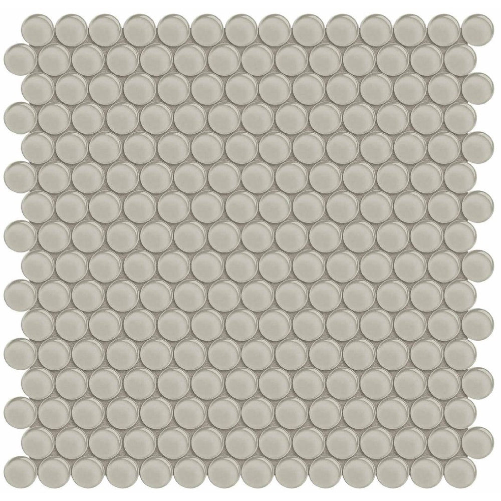 Crossville 12" x 12" Elements Glass Posh Gloss Glass Penny Round Mosaic