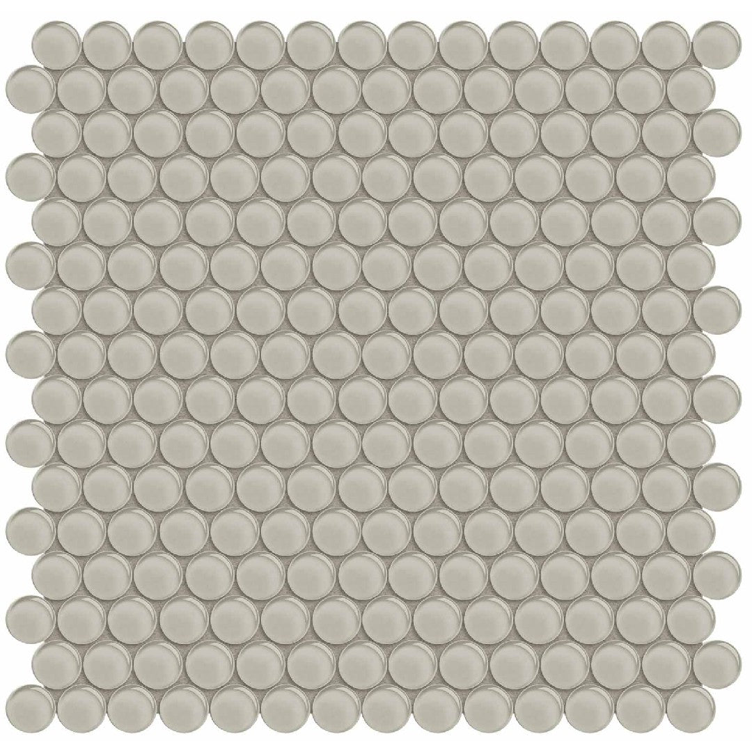 Crossville 12" x 12" Elements Glass Posh Gloss Glass Penny Round Mosaic
