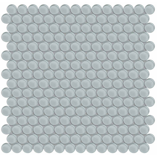 Crossville 12" x 12" Elements Glass Posh Gloss Glass Penny Round Mosaic