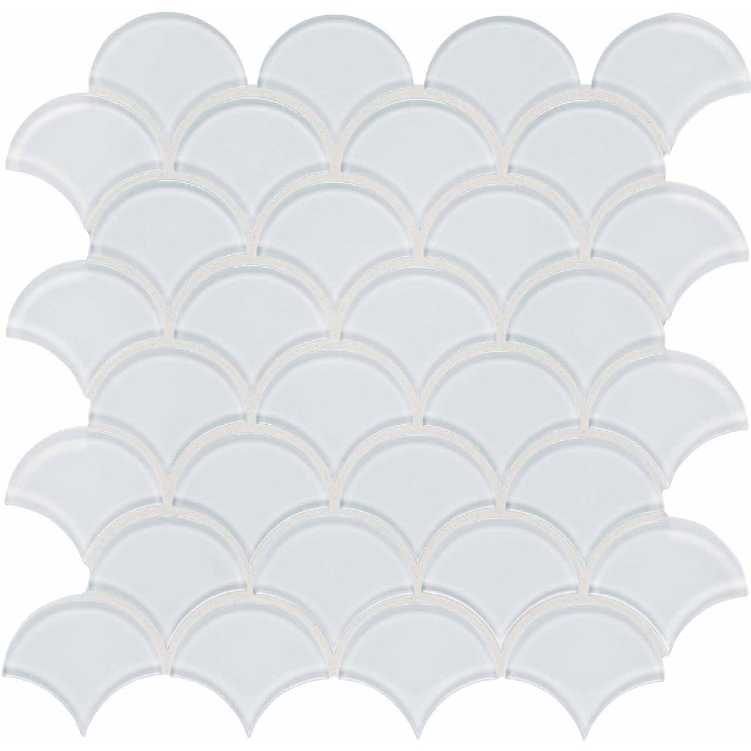 Crossville 12" x 12" Elements Glass Posh Gloss Glass Scallop Mosaic