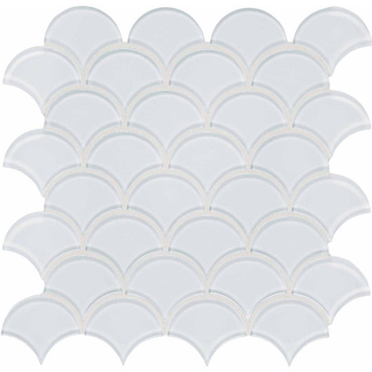 Crossville 12" x 12" Elements Glass Posh Gloss Glass Scallop Mosaic