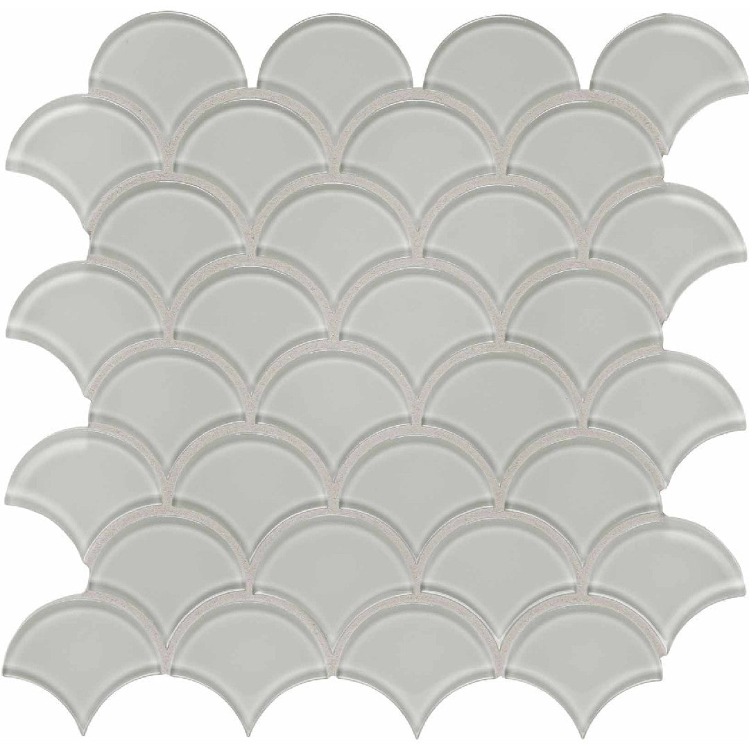 Crossville 12" x 12" Elements Glass Posh Gloss Glass Scallop Mosaic