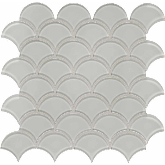 Crossville 12" x 12" Elements Glass Posh Gloss Glass Scallop Mosaic