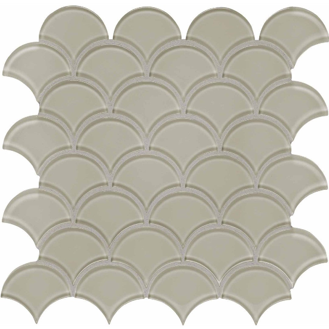 Crossville 12" x 12" Elements Glass Posh Gloss Glass Scallop Mosaic