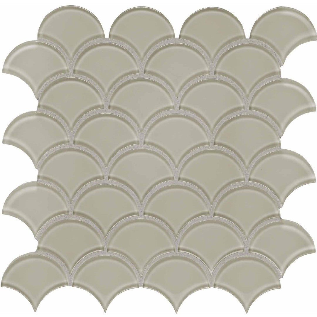 Crossville 12" x 12" Elements Glass Posh Gloss Glass Scallop Mosaic