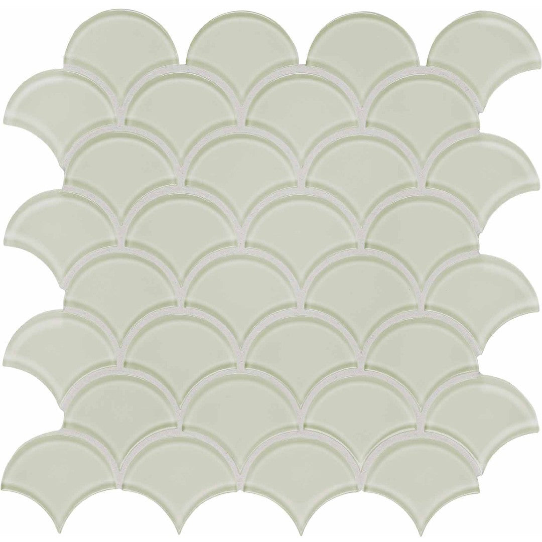 Crossville 12" x 12" Elements Glass Posh Gloss Glass Scallop Mosaic