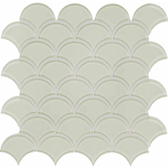 Crossville 12" x 12" Elements Glass Posh Gloss Glass Scallop Mosaic