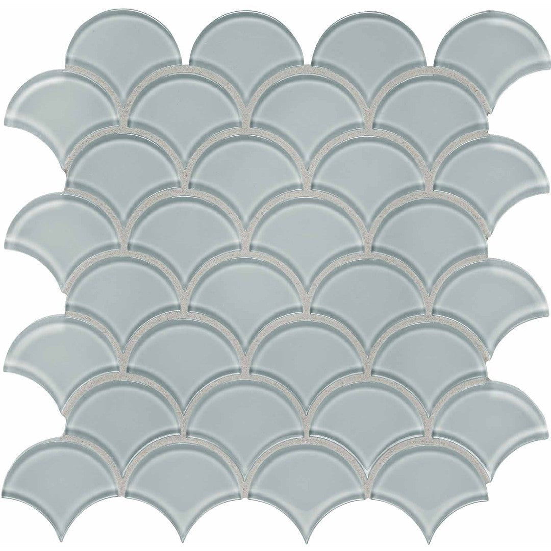 Crossville 12" x 12" Elements Glass Posh Gloss Glass Scallop Mosaic