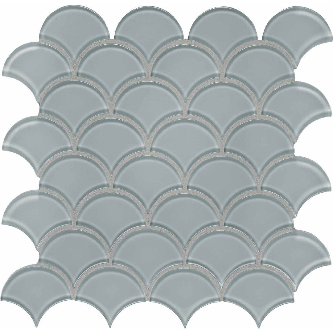 Crossville 12" x 12" Elements Glass Posh Gloss Glass Scallop Mosaic