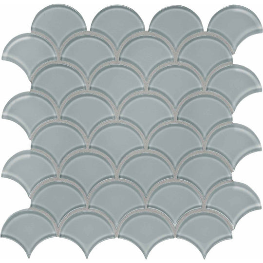 Crossville 12" x 12" Elements Glass Posh Gloss Glass Scallop Mosaic