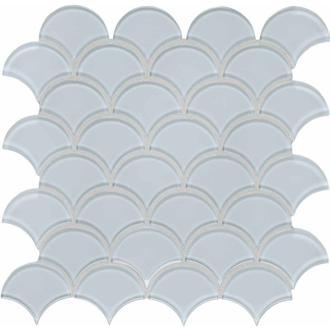 Crossville 12" x 12" Elements Glass Posh Gloss Glass Scallop Mosaic