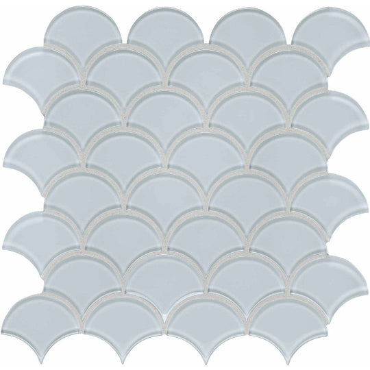 Crossville 12" x 12" Elements Glass Posh Gloss Glass Scallop Mosaic