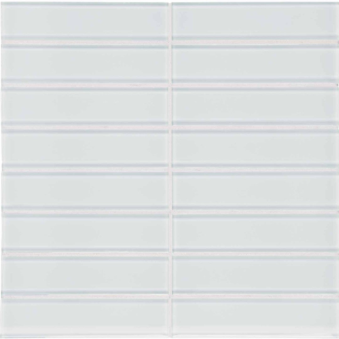 Crossville 12" x 15" Elements Glass Posh Gloss Glass 1.5x6" Straight Stacked Mosaic