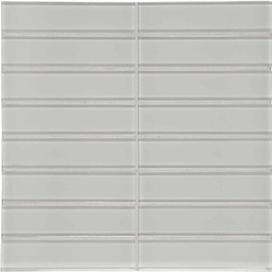 Crossville 12" x 15" Elements Glass Posh Gloss Glass 1.5x6" Straight Stacked Mosaic