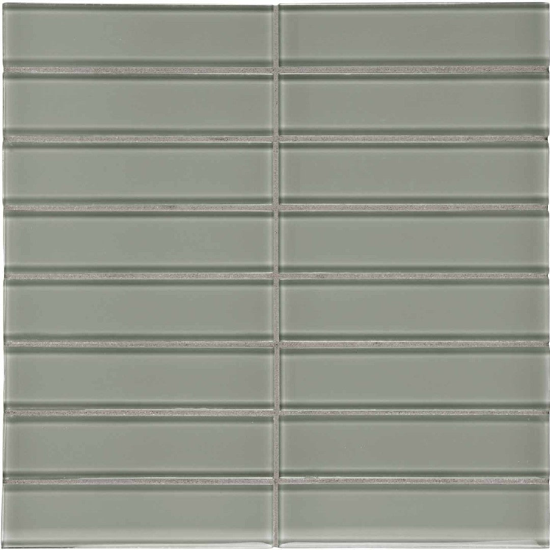 Crossville 12" x 15" Elements Glass Posh Gloss Glass 1.5x6" Straight Stacked Mosaic