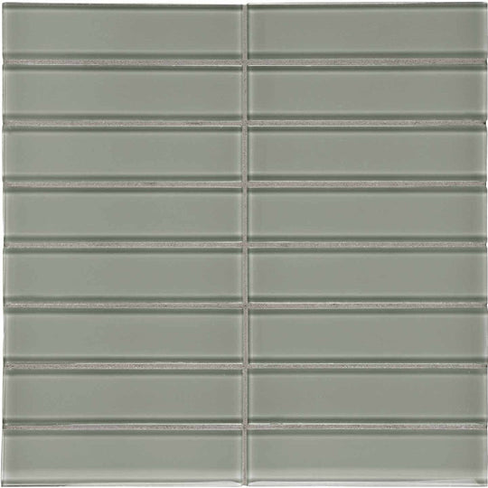 Crossville 12" x 15" Elements Glass Posh Gloss Glass 1.5x6" Straight Stacked Mosaic