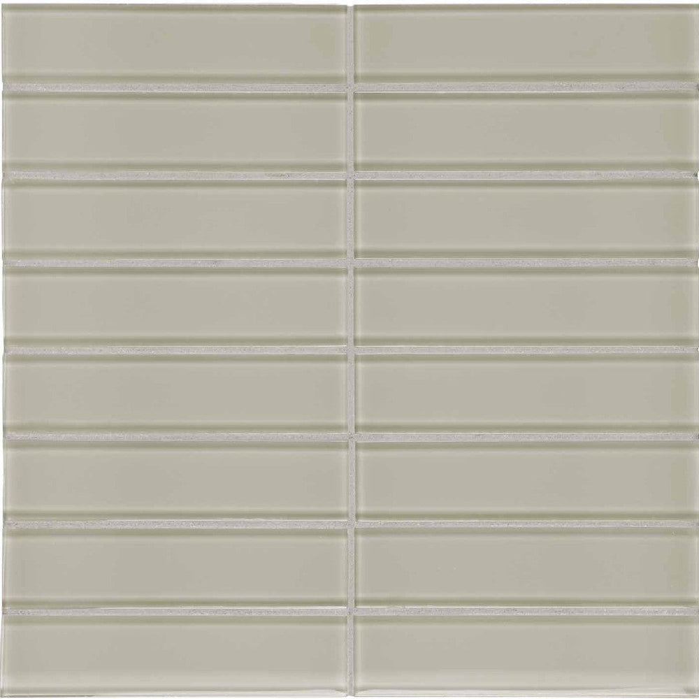 Crossville 12" x 15" Elements Glass Posh Gloss Glass 1.5x6" Straight Stacked Mosaic