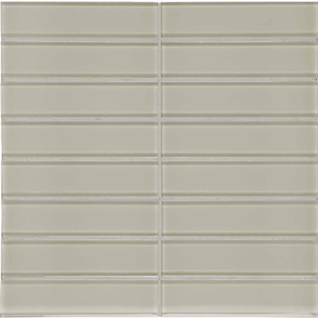 Crossville 12" x 15" Elements Glass Posh Gloss Glass 1.5x6" Straight Stacked Mosaic