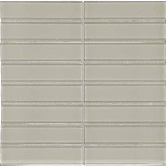 Crossville 12" x 15" Elements Glass Posh Gloss Glass 1.5x6" Straight Stacked Mosaic