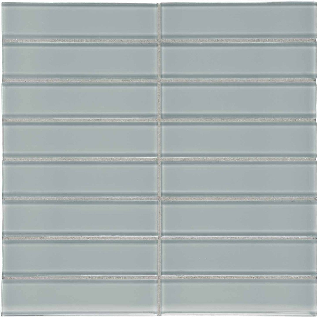 Crossville 12" x 15" Elements Glass Posh Gloss Glass 1.5x6" Straight Stacked Mosaic