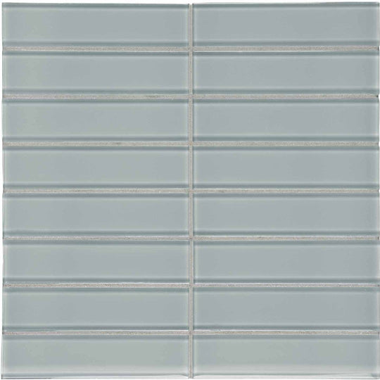 Crossville 12" x 15" Elements Glass Posh Gloss Glass 1.5x6" Straight Stacked Mosaic