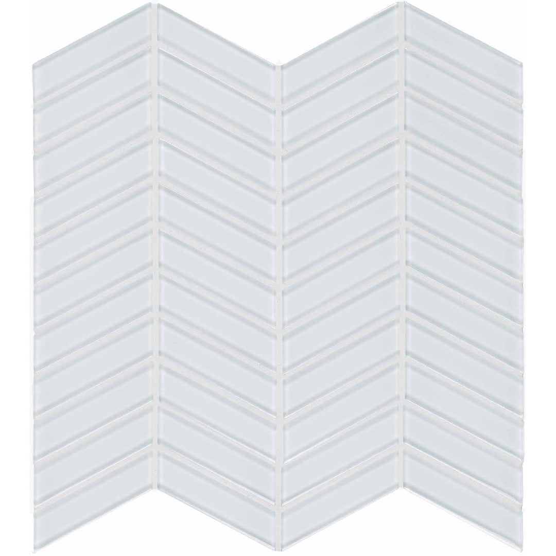 Crossville 12" x 12" Elements Glass Posh Gloss Glass Chevron Mosaic