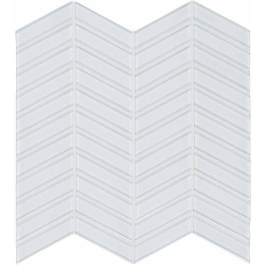 Crossville 12" x 12" Elements Glass Posh Gloss Glass Chevron Mosaic