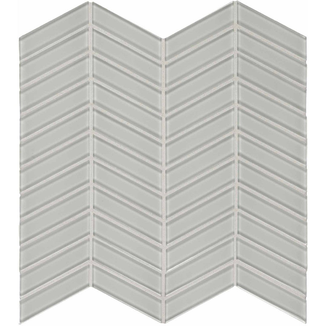 Crossville 12" x 12" Elements Glass Posh Gloss Glass Chevron Mosaic