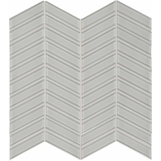 Crossville 12" x 12" Elements Glass Posh Gloss Glass Chevron Mosaic