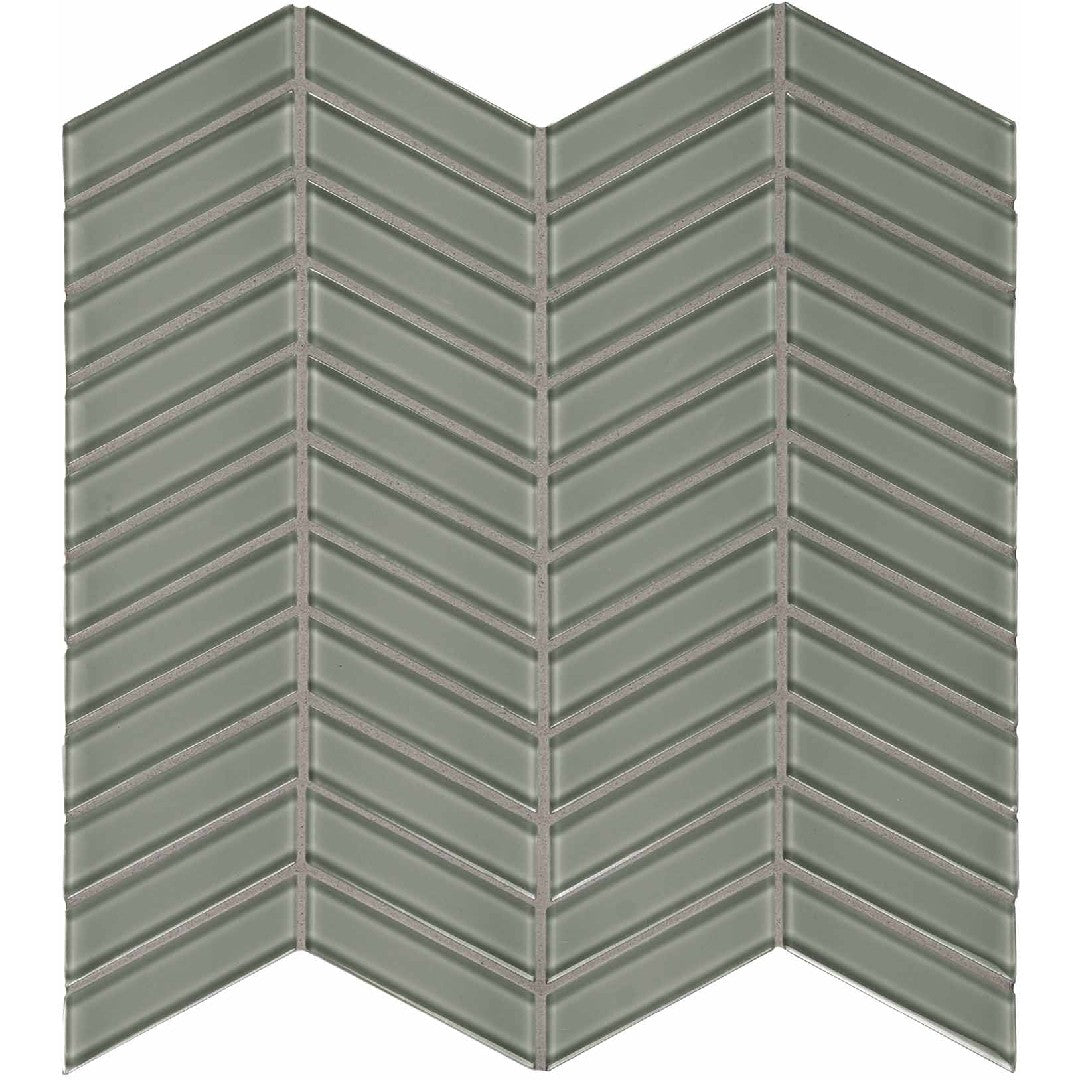 Crossville 12" x 12" Elements Glass Posh Gloss Glass Chevron Mosaic