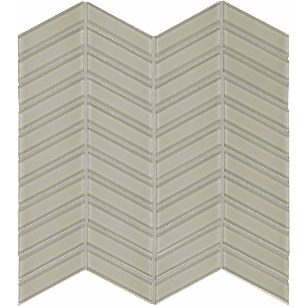 Crossville 12" x 12" Elements Glass Posh Gloss Glass Chevron Mosaic