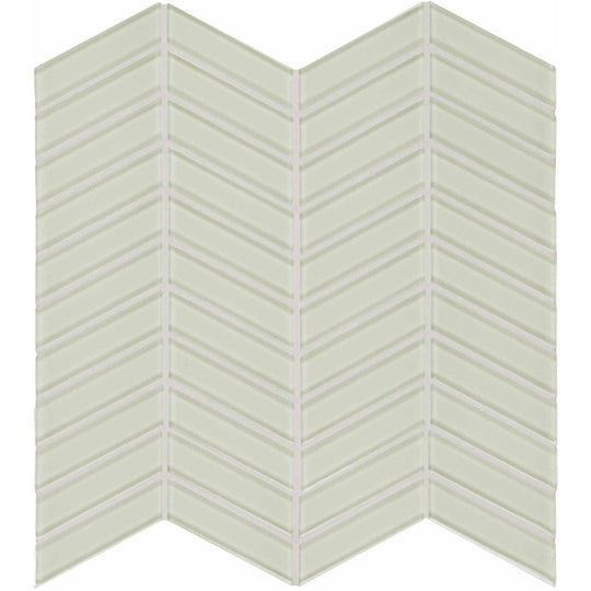 Crossville 12" x 12" Elements Glass Posh Gloss Glass Chevron Mosaic