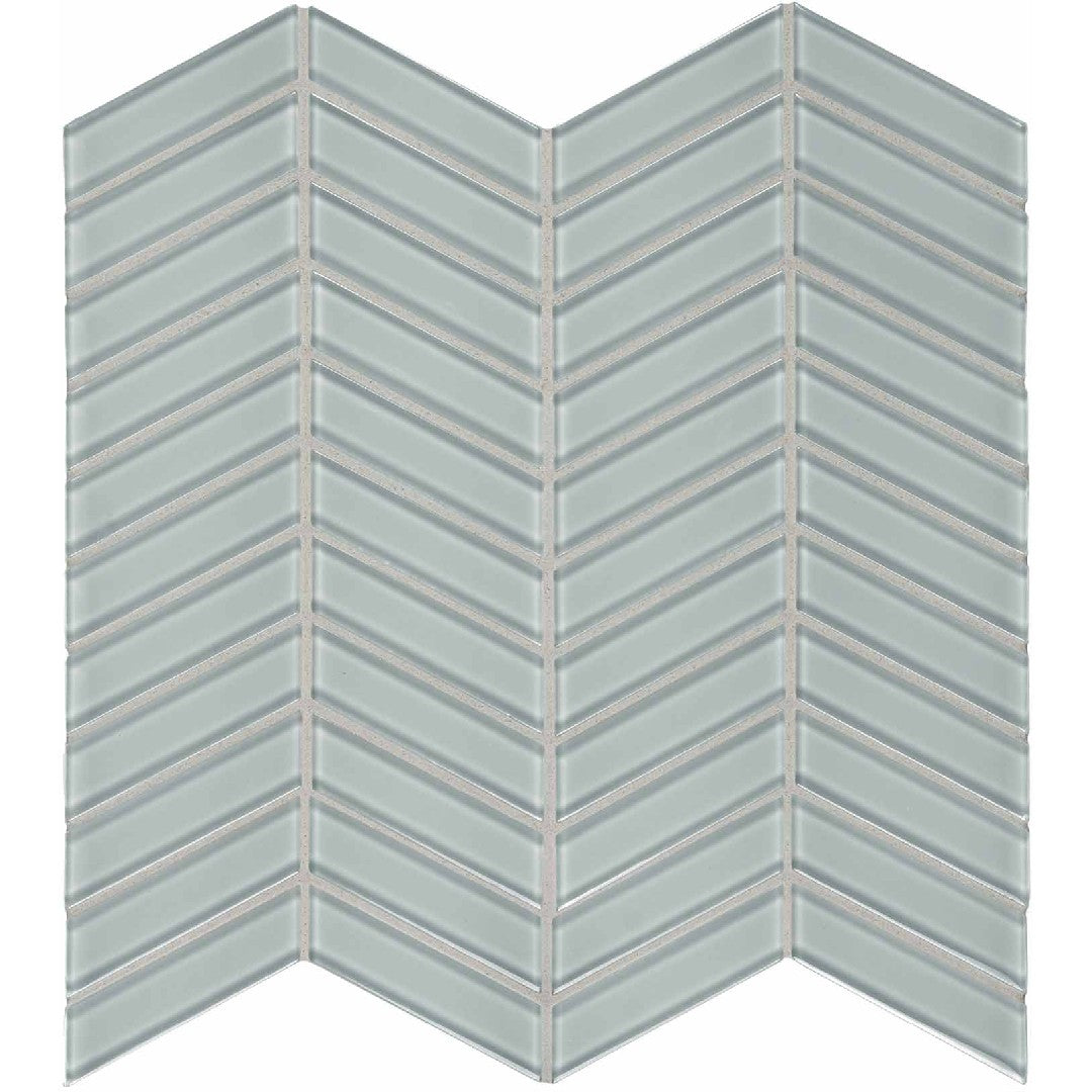 Crossville 12" x 12" Elements Glass Posh Gloss Glass Chevron Mosaic