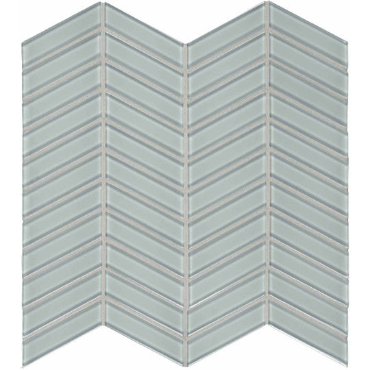 Crossville 12" x 12" Elements Glass Posh Gloss Glass Chevron Mosaic
