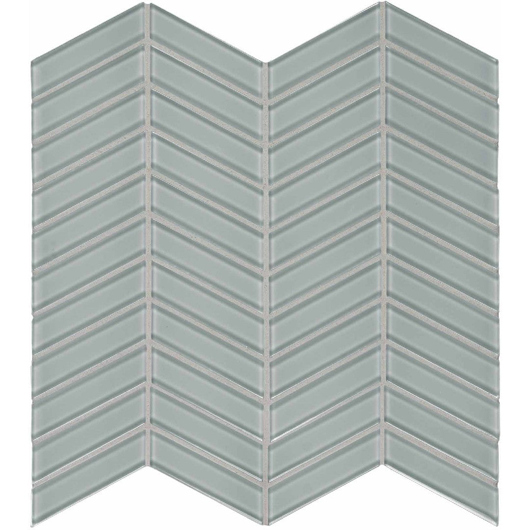 Crossville 12" x 12" Elements Glass Posh Gloss Glass Chevron Mosaic