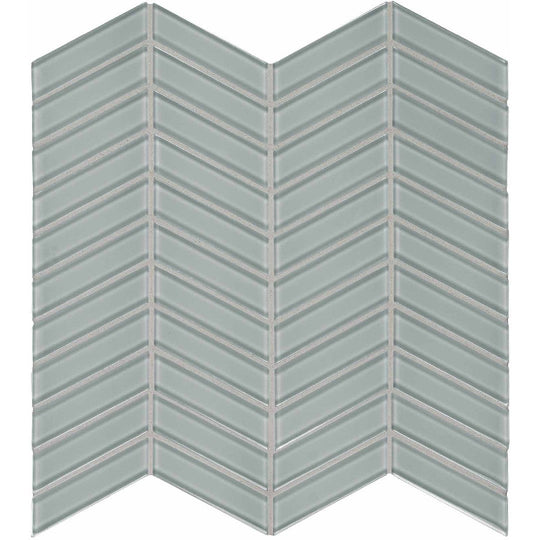 Crossville 12" x 12" Elements Glass Posh Gloss Glass Chevron Mosaic