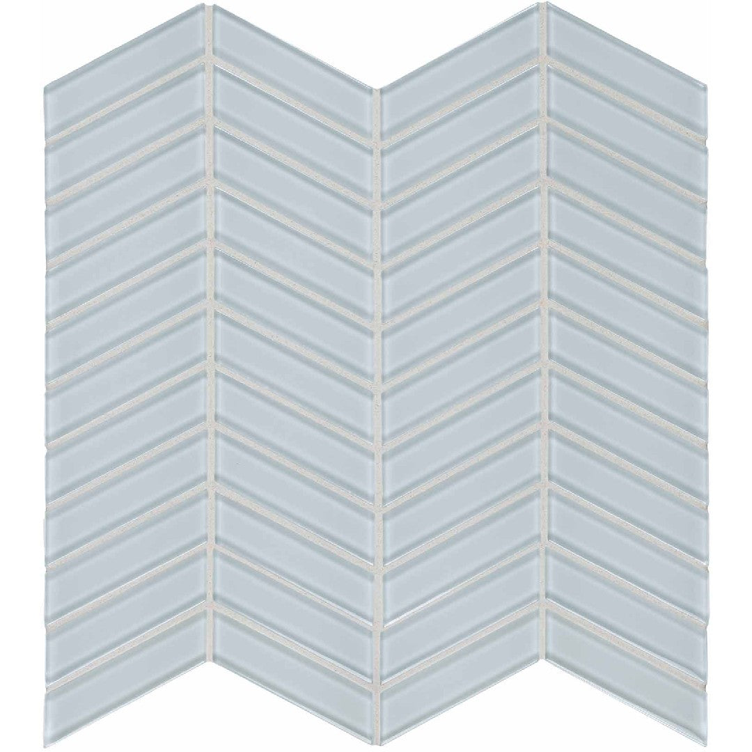 Crossville 12" x 12" Elements Glass Posh Gloss Glass Chevron Mosaic