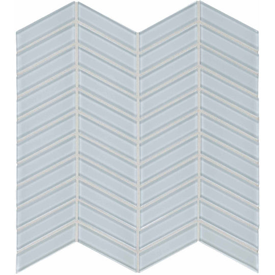 Crossville 12" x 12" Elements Glass Posh Gloss Glass Chevron Mosaic