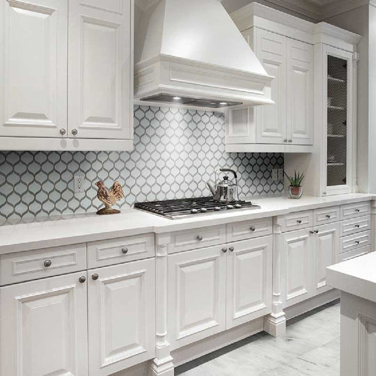Crossville 12" x 12" Elements Glass Posh Gloss Glass Arabesque Mosaic